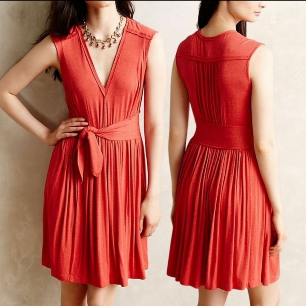 Anthropologie - Plenty by Tracy Reese Aven Orange Midi Dress Sz: Medium